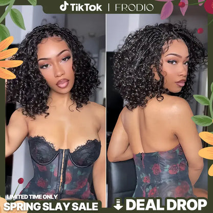 ✨13x6 HD Lace Boho Braids Wig | Glueless Wear & Go Water Wave