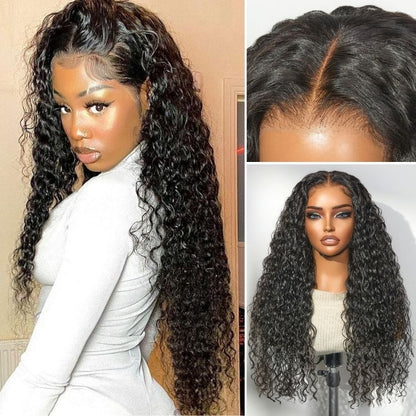 ⭐Glueless Water Wave Wig – Fluffy & Natural Volume