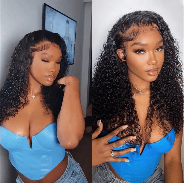 ⭐Glueless Water Wave Wig – Fluffy & Natural Volume
