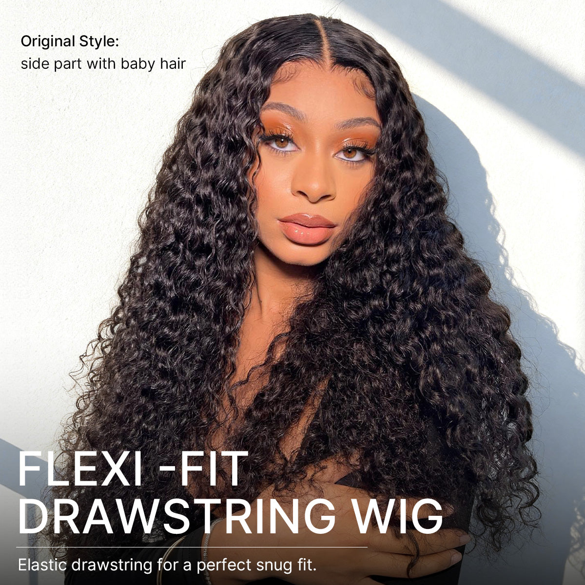⭐Glueless Water Wave Wig – Fluffy & Natural Volume