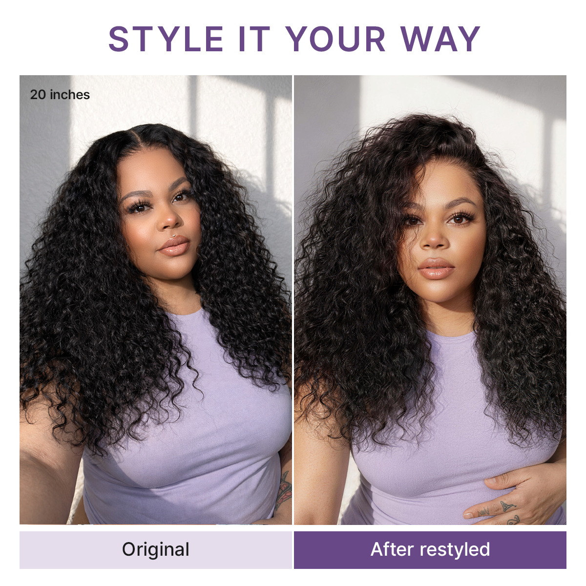 ⭐Glueless Water Wave Wig – Fluffy & Natural Volume